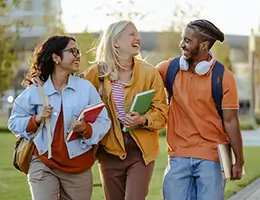 group of diverse young college students