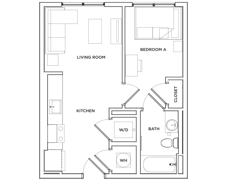 Arch - 1x1 Floor plan