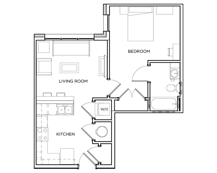 Astoria - 1x1 Floor plan