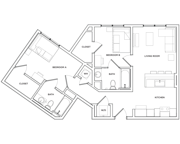 Berkeley - 2x2 Floor plan
