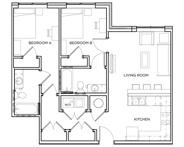 Bexley - 2x2 Floor plan