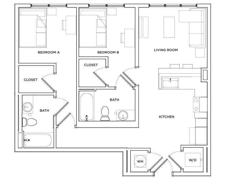Bradford - 2x2 Floor plan