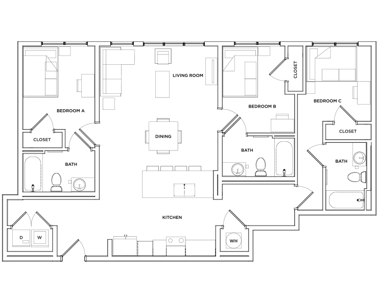 Clarke - 3x3 Floor plan