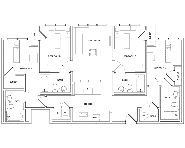 Davis I - 4x4 Floor plan