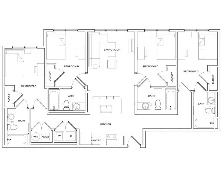 Dover - 4x4 Floor plan