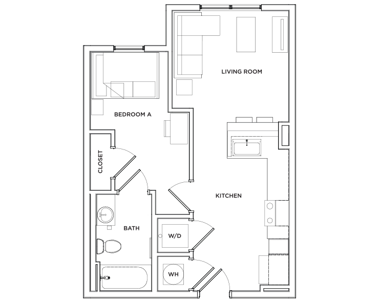Ardmore - 1x1 Floor plan