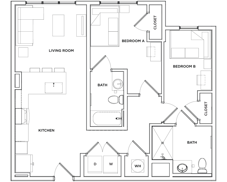 Baxter - 2x2 Floor plan