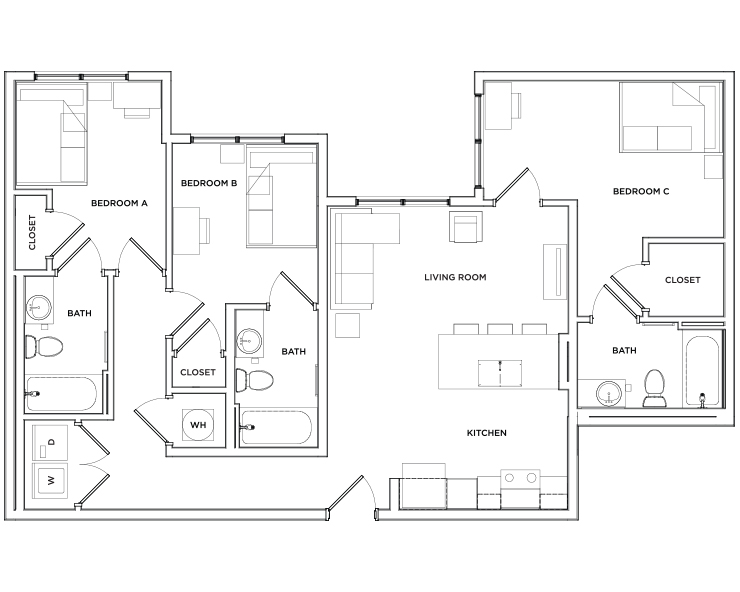 Candler - 3x3 Floor plan