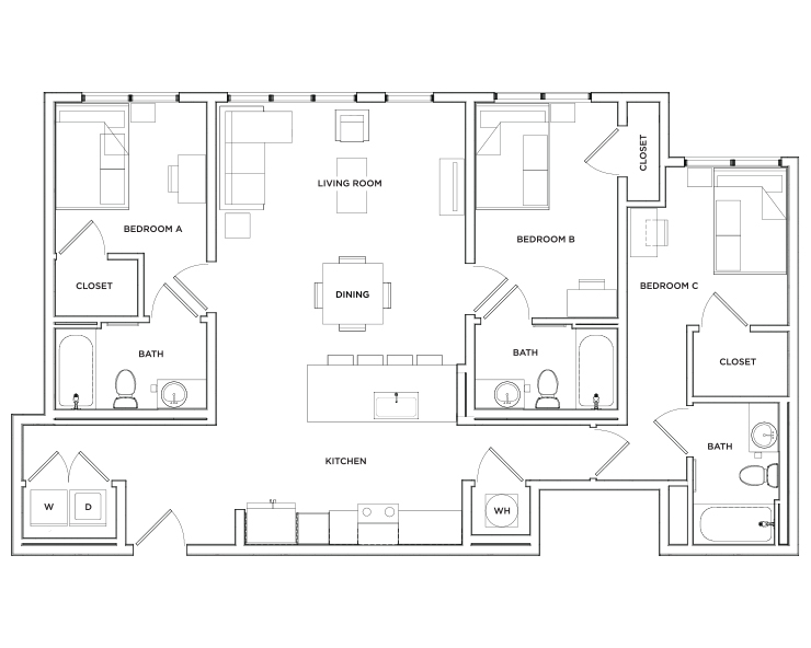 Carlton - 3x3 Floor plan