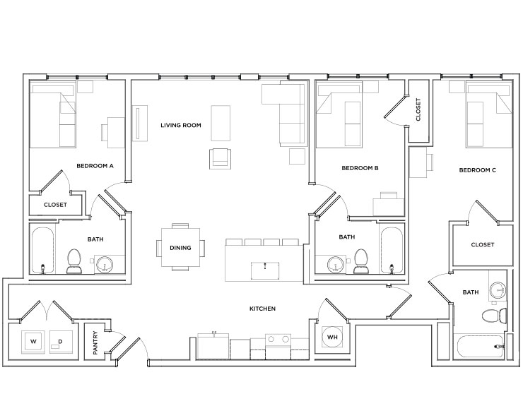 Chicopee - 3x3 Floor plan