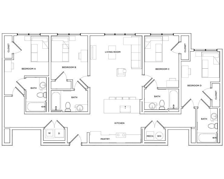 Davis II - 4x4 Floor plan
