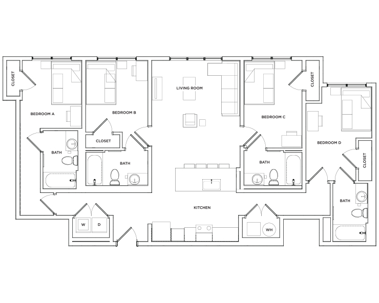 Dawson - 4x4 Floor plan