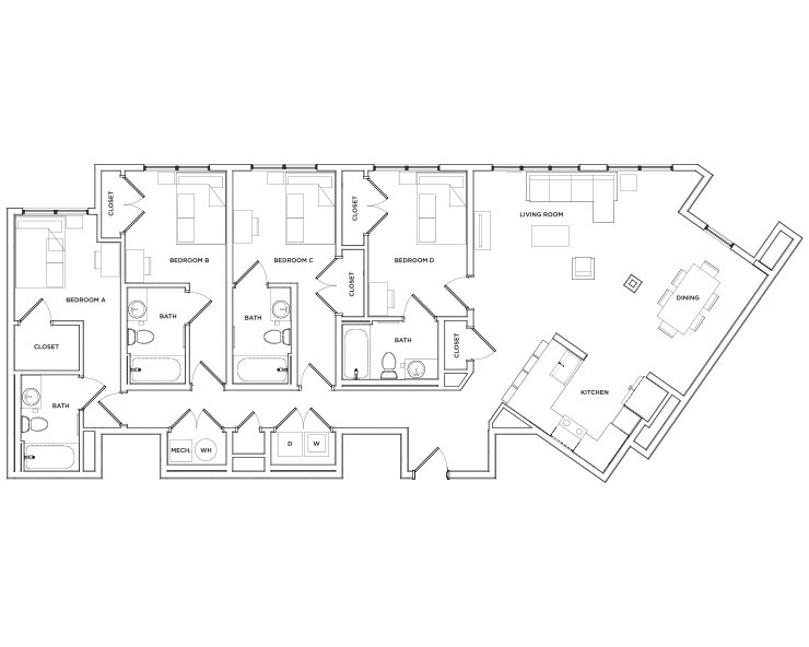 Duncan - 4x4 Floor plan