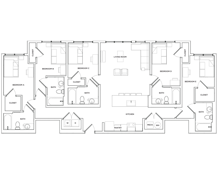 Peachtree I - 5x5 Floor plan
