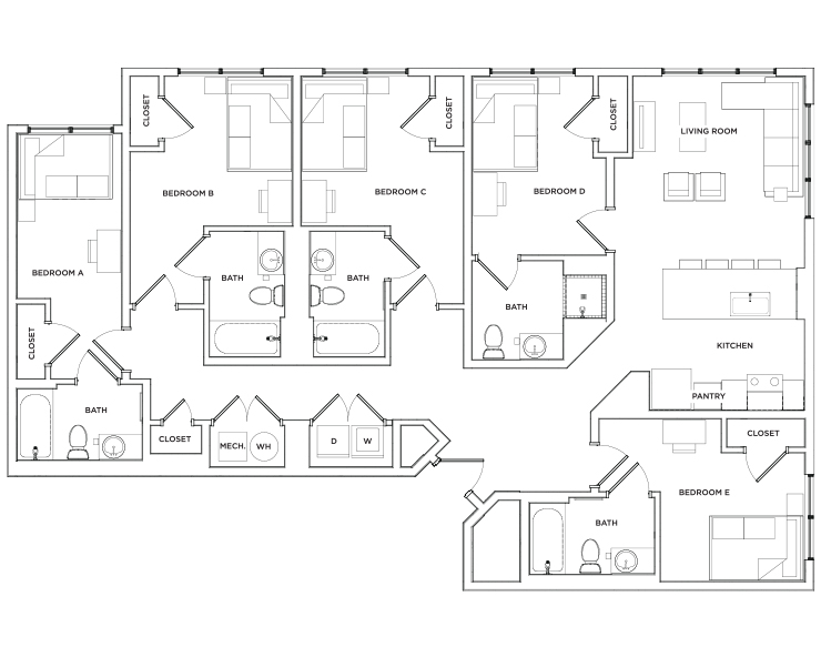 Piedmont - 5x5 Floor plan